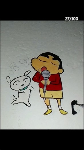 Music 🎶 Time With Shinchan & Shiro 🎵|Super cute Video#cartoon #cartoonart #shinchan #shiro #drowing