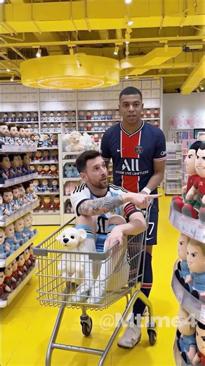Messi & Mbappé Shopping for Plush Toys 😂 #ai #football #shorts