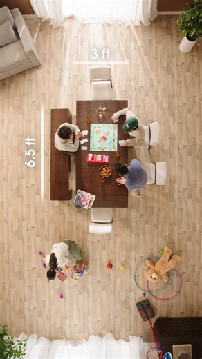 9.4K views · 9 comments | Imagine how this versatile table could perfectly fit into your space! Use the table’s dimensions to plan your dining room or living area just the way you want it #TransformerTable #homelayout #homedecor #diningroom #livingroom #homeinspo | Transformer Table | Facebook