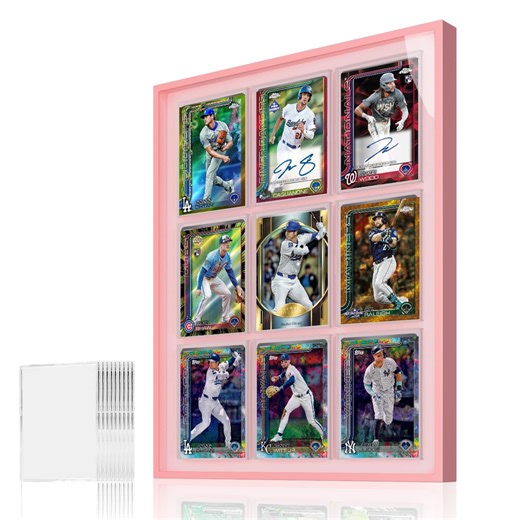 Pink 9-card Display Case, Aluminum Frame With Tempered Glass for PSA Graded Cards, Sports Card & TCG, Gift for Card Collector, Wall Decor - Etsy