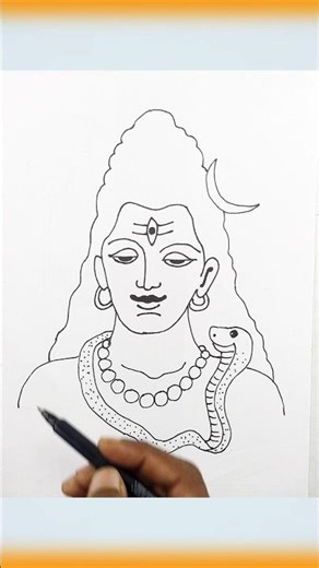 Mahadev Easy Drawing - #drawing #drawingtutorial #drawingforkids #shorts #mahadev