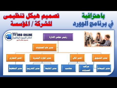 تصميم الهيكل التنظيمى لشركة او مؤسسة باحترافية فى برنامج الوورد