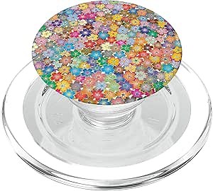 Cellphone Button Pop Up Holder Pressed Flower Rainbow Floral PopSockets PopGrip: Swappable Grip for Phones & Tablets PopSockets PopGrip for MagSafe