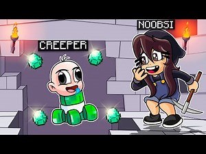 BEBE NOOB juega MINECRAFT pero ES UN BEBE CREEPER 😇🧨 BEBE NOOB SE CONVIERTE EN CREEPER EN MINECRAFT