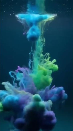 Ai generated Mesmerizing Color Ink Exploding Underwater in Slow Motion Short Video