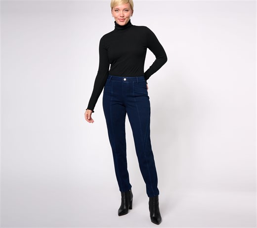 Women with Control Regular Elite Prime Stretch Denim Seamed Pant - QVC.com