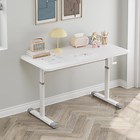 White Hand-cranked Computer Desk Study Table Height Adjustable Home Office  | eBay UK