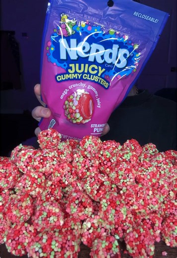 trying nerds juicy gummy clusters…after a few they’re pretty sweet, nerds ropes are better 🙃 #candy #mukbang #asmr #nerds #gummycandy