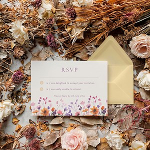 Wildflower RSVP Enclosure Card | Wedding Reply Postcard Template | Editable in Canva | Instant Download - Etsy