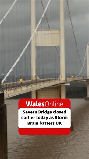 Strong winds brought by storm Bram forced the closure of the M48 Severn Bridge in both directions | WalesOnline