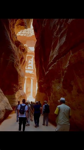 Here comes the stage of awe and amazement when you see Al-Khazneh. 🌹🏛️✨ | Petra,Jordan: A Wonder of the World
