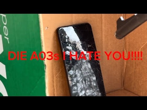 Destroying a Samsung Galaxy A03S ￼with a air soft gun and more