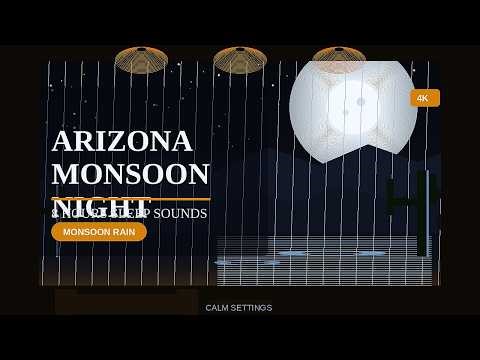 Rain sound for relaxing | Moonlit Desert Rain from a Luxury Living Room | 8 Hours