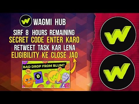 WAGMI HUB Only 8 Hours Remaining | Enter Secret Code | Complete Retweet Task #wagmi