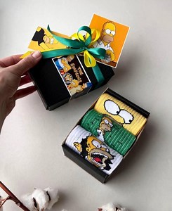 The Simpsons Socks Gift Set: 3 Pairs Fun Cartoon Socks - Etsy
