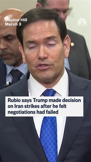 Secretary of State Marco Rubio tells reporters President Trump made the decision to strike Iran after he felt negotiations had failed. | NBC News