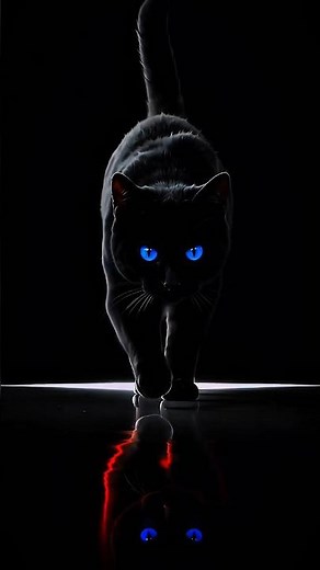 🐈‍⬛ Black Cat Live Wallpaper 4K ❤️ | Glowing Red Eyes #shorts