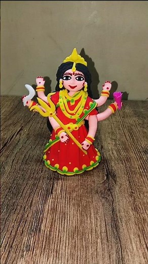 Durga maa idol making with clay 🪷 Maa Durga making #shorts #short #durga #art #diy #viral