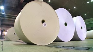 papermaking machine. Finished paper in a roll.