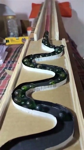 marble Run Race ASMR I Wooden Wave Course Colorful Marbles #shorts #marblerun #marblerunrace #asmr