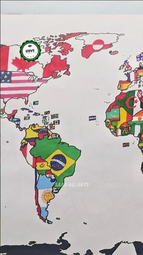 all 7 continents flag map drawing | Continents song