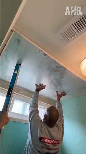 Composite Alcove Shower with Ceiling Panel Installation