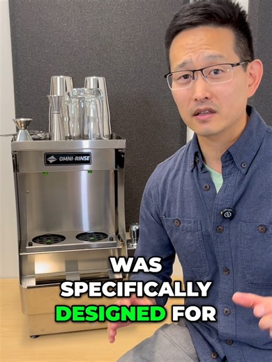 Invented by a bartender, the Auto-Rinse is the world's first and only machine specifically designed to automatically rinse drink-making tools. By automating the rinsing process, bartenders can work faster than ever before. After spending only 2 seconds loading the Auto-Rinse with dirty tins, they can immediately start making the next drink. By the time they're done making that drink, the Auto-Rinse will have a clean set of mixing tins waiting for them to make the next drink. This means that bart