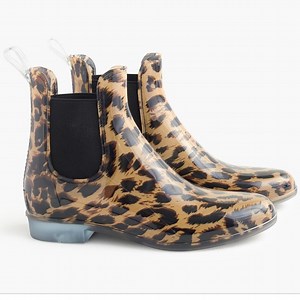J. Crew Leopard Print Chelsea Rain Boot