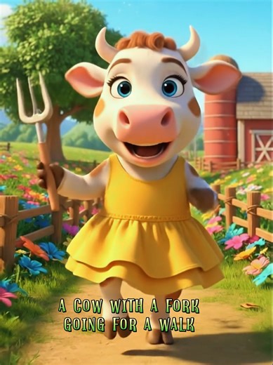 🐮🎶 A Cow With a Fork, Going for a Walk! 🚶‍♀️🍴 Get ready for a fun, silly, and educational nursery rhyme that kids absolutely love! This playful rhyme helps toddlers and preschoolers develop early listening skills, imagination, rhythm, and language learning through colorful animation and catchy music. 🌈✨ Perfect for kids, toddlers, babies, and preschool learning, this rhyme encourages creative thinking, laughter, and joyful screen time. Parents and teachers can use it for early childhood edu