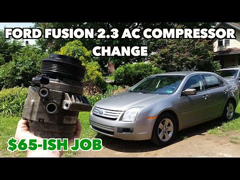 2.3 Ford Fusion Air Conditioner Compressor Replacement. $65-ish job but can be done.