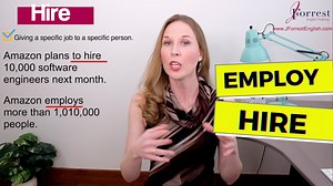 In this video, learn how to use "employ" and "hire". Both "employ" and "hire" are verbs that are used to talk about receiving money for work performed. They're used in slightly different contexts. Employ is used to talk about the total workforce of a company. Hire is used to talk about a specific job available for a specific person. In this lesson you'll see how to use "employ" and "hire" and see example sentences for both. By the end of the lesson you'll know how to use "employ" and "hire". Wat
