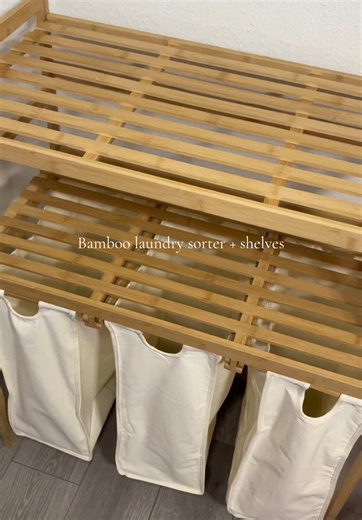 Organize Your Laundry Room with a Bamboo Sorter and Shelves