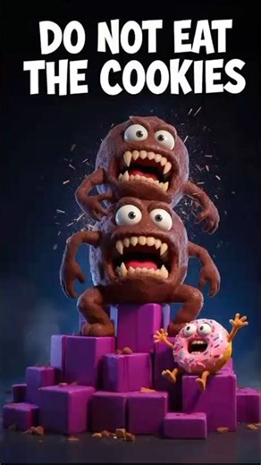 Cannibal Cookie Stack 😱 — A Horror-Comedy Short Story #haakimaiart #aistory #3danimation