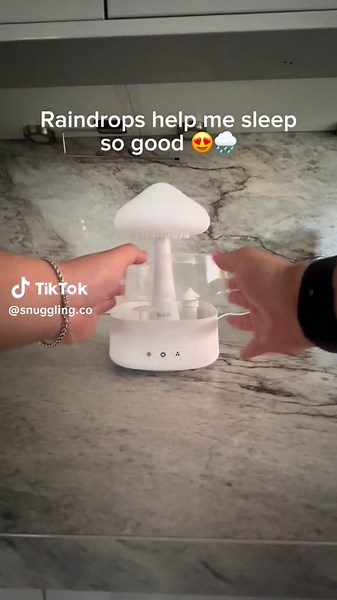 Rain helps you sleep at night 😴🌧️ #snugglingcloud #raindrops #diffuser #sleep