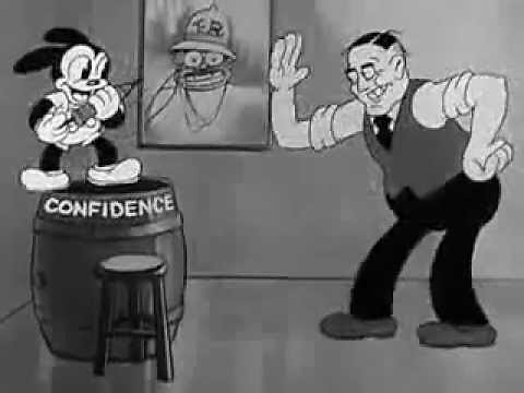 CONFIDENCE - 1933 Cartoon, with Oswald the Rabbit and President Franklin Roosevelt