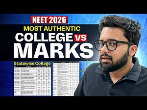 NEET 2026 Authentic State State Cut Off I Marks vs Rank