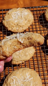 Brown Butter Coconut Cookies are thick chewy cookies that combine nutty brown butter with delicious coconut. 🥥 full recipe here - https://taffeybakery.com/brown-butter-coconut-cookies/ or comment the word RECIPE to get it sent directly to your inbox! | Taffey Bakery