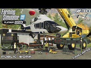 Transporting AIRBUS H160 helicopter with VOLVOs | Public Work | Farming Simulator 22 | Episode 30