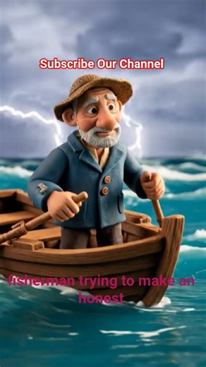 # The Fisherman and the Stormy Sea 🌊 | A Short 3D Moral Story #dadjokes #animation #facts