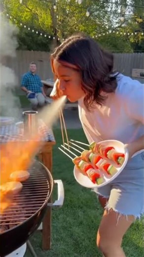 spitting fire from the mouth !