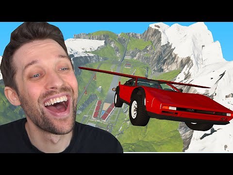 Das FLIEGENDE AUTO SPRINGT von der MEGA SCHANZE! - BeamNG