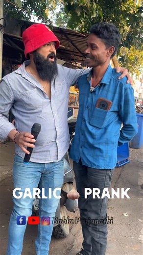 Bablu Official on Instagram: "Garlic 🧄 Mic 🎙️ Prank🤣"