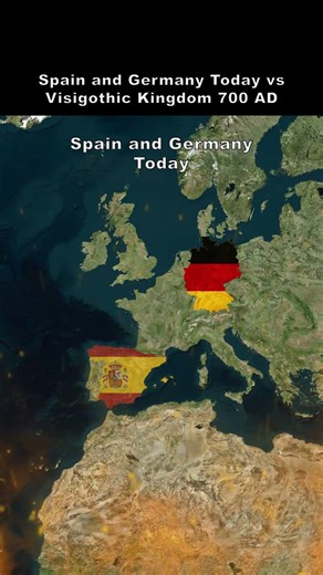 Spain and Germany today vs Visigothic Kingdom 700 AD 1