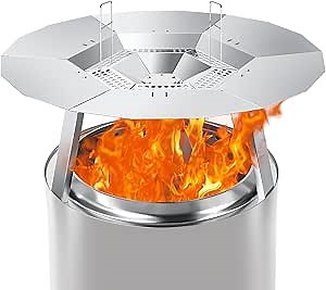 Heat Deflector for Solo Stove Bonfire, 19.5" Heat Deflector for Fire Pit Enhance Warmth and Comfort for Your Fire Pit, 304 Stainless Steel with Carrying Handle & 3 Legs Accessory