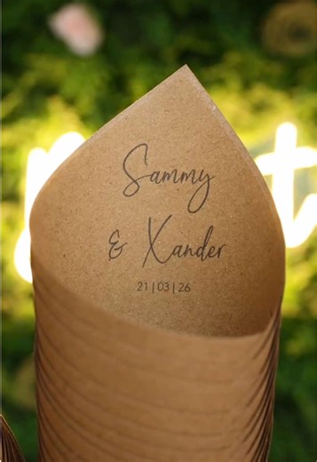 Our Allure confetti cones are still one of our bestsellers for 2026 so far. The Kraft colour creates is perfect for any rustic themed wedding. All of our cones come personalised and pre rolled so no assembling for you to do! #2026bride #2026weddingplanning #weddingplanningtips #bridetiktok #weddingconfetti
