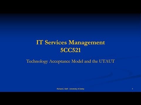 ITSM Week 5 - TAM and UTAUT