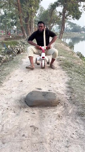 Little Boy's Fun Adventure on His Bicycle