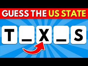 Guess The US States Without Vowels 🇺🇲 Easy, Medium, Hard Levels