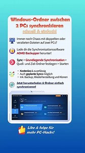 💻🔄 PC-zu-PC Dateisync – gratis mit AOMEI Backupper
