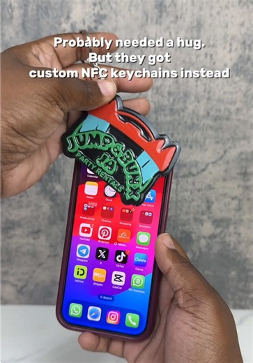 Custom NFC keychains designed with your logo, in your brand colours, and even in the shape of your logo. Each one is embedded with an NFC chip, so people can simply tap their phone to access your socials, website, or booking link—no extra effort. $4,500 JMD each. Clean, functional, and made just for your brand. #TappDat #CustomKeychains #TappDatKeychain #NFCKeychains #DigitalBusinessCard #NFC #MadeInJamaica #SmallBusinessJA #EntrepreneursJA #BrandingTools #BusinessEssentials #JamaicanBusiness #M